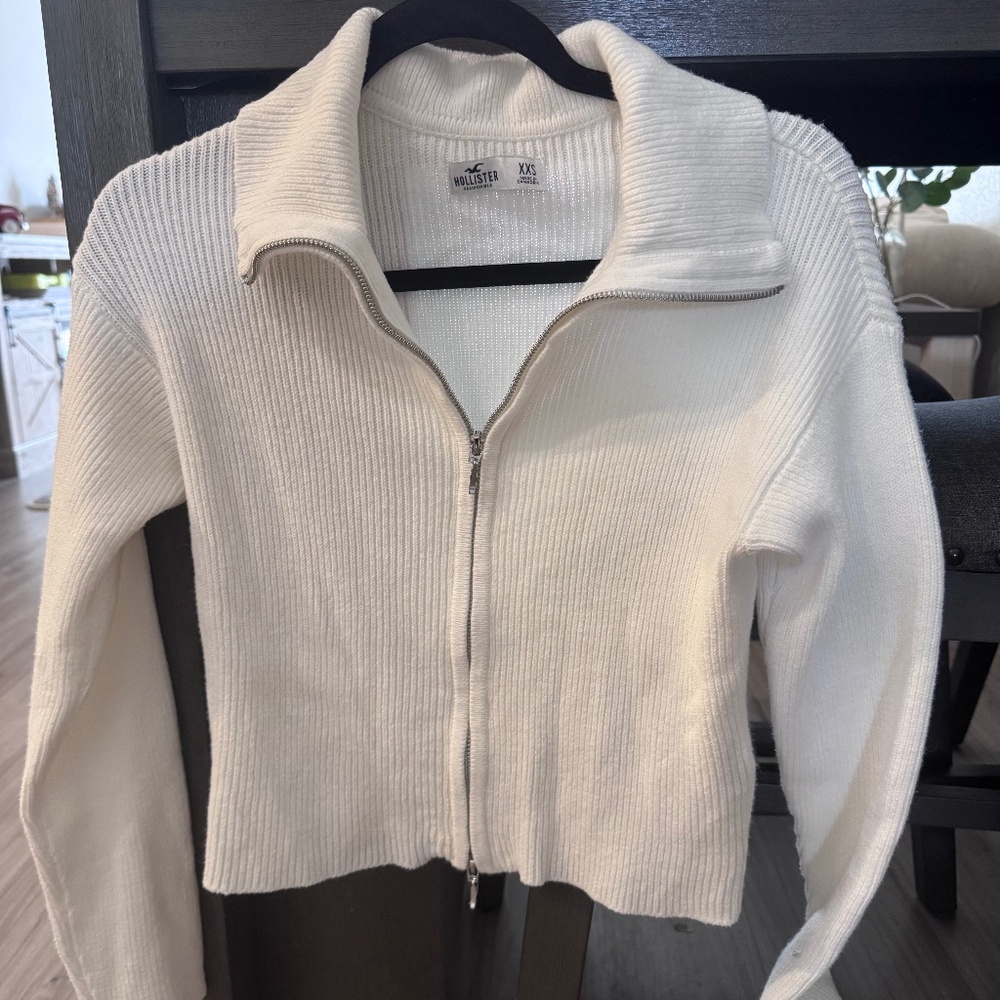 Hollister Women’s Zip-Front Cardigan White Size XXS